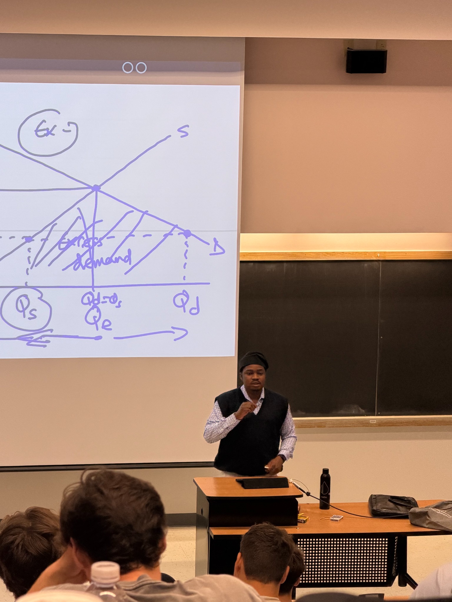 Muiz Olasupo teaching economics, classroom photograph 3